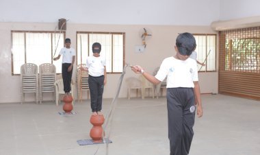 Students Create World Record by Performing Silambam Blindfolded on Pots for 4 Hours