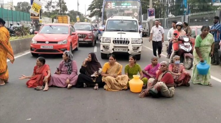 Women Protest in Coimbatore Over Drinking Water Shortage