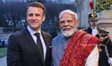 French President Emmanuel Macron Arrives in India, Meets PM Modi