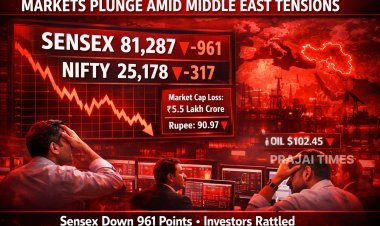 Sensex Drops 961 Points, Nifty Falls Over 300 Points Amid Middle East Tensions