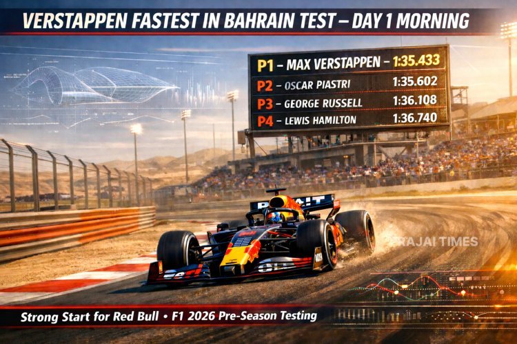 Verstappen Tops Day 1 Morning Session at 2026 F1 Pre-Season Test in Bahrain