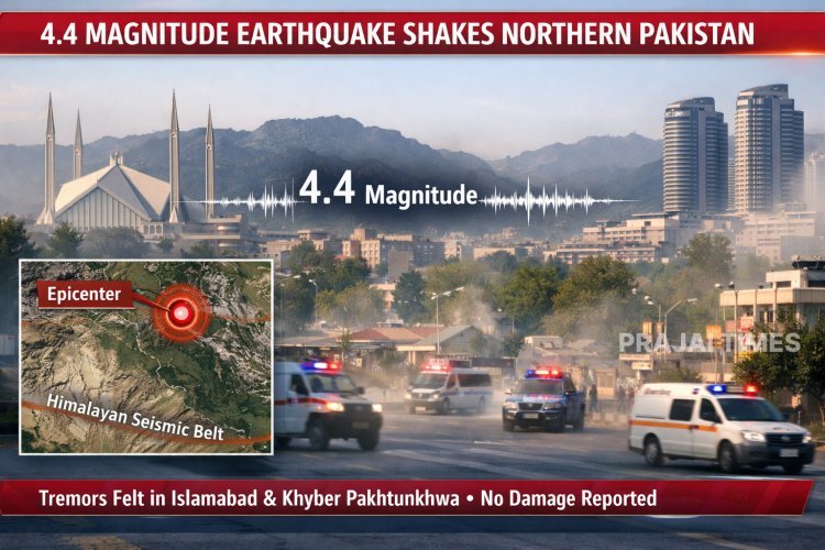 Moderate 4.4 Magnitude Earthquake Felt in Northern Pakistan