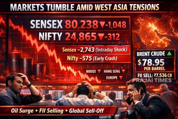 Sensex and Nifty Fall Over 1% Amid West Asia Tensions and Surge in Crude Oil Prices