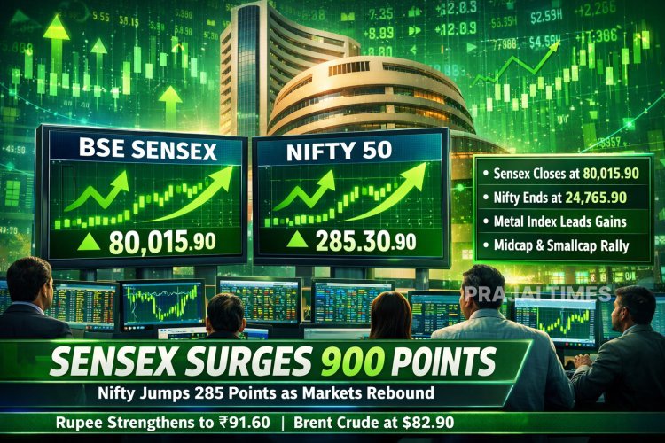 Indian Stock Markets Rebound: Sensex Jumps 900 Points, Nifty Ends Above 24,765