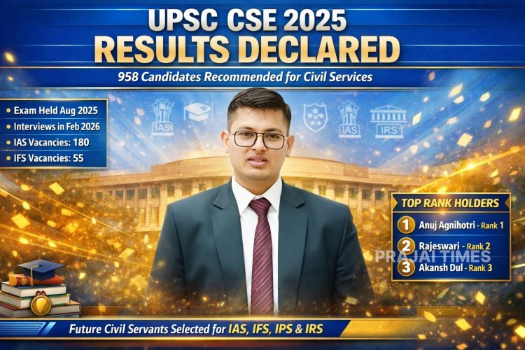UPSC Civil Services 2025 Results Declared: 958 Candidates Recommended; Anuj Agnihotri Tops
