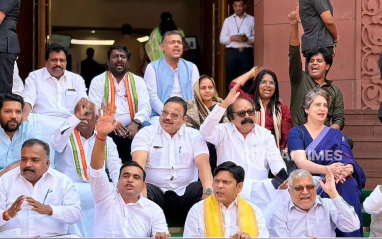 Congress MPs Protest in Parliament Over LPG Shortage Concerns