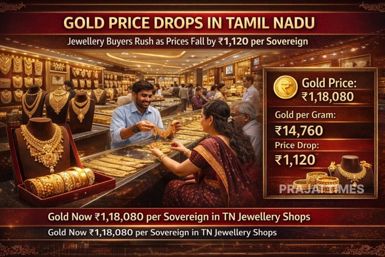 Gold Price Drops ₹1,120 per Sovereign in Tamil Nadu; Relief for Jewellery Buyers