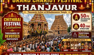 Grand Chariot Festival Held at Thanjavur Big Temple with Thousands of Devotees