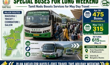 Special Buses Announced Across Tamil Nadu for May Day and Long Weekend Travel Rush