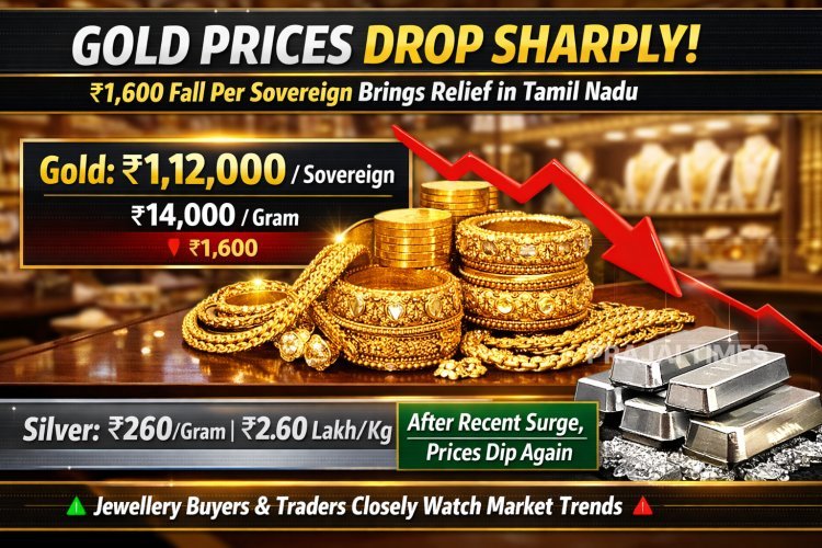 Gold Price Drops ₹1,600 per Sovereign in Tamil Nadu; Silver Also Declines