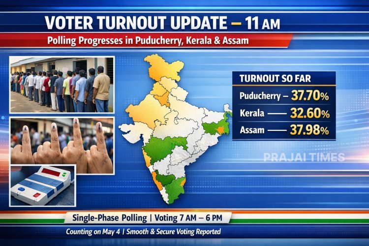 Assembly Elections 2026: Puducherry, Kerala, Assam Record Steady Voter Turnout by 11 AM