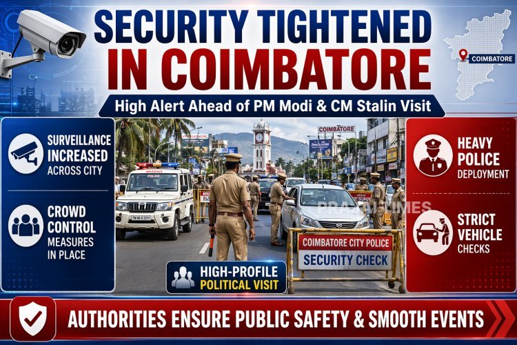 Tight Security in Coimbatore Ahead of PM Modi and CM Stalin Visit
