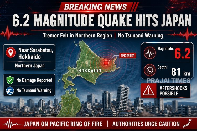 6.2 Magnitude Earthquake Hits Northern Japan, No Damage Reported