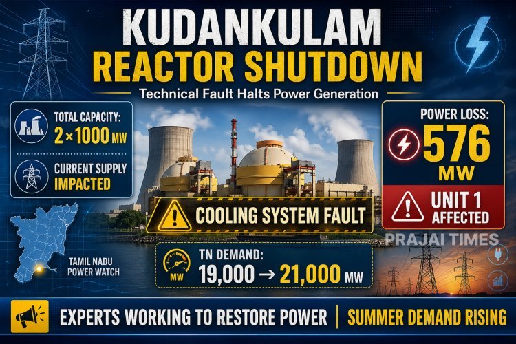 Power Generation Halted at Kudankulam Nuclear Plant Unit 1 Due to Technical Fault