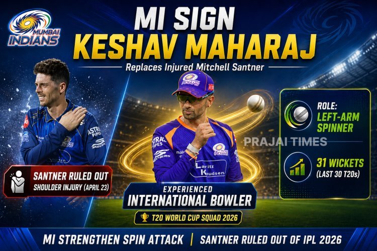 Keshav Maharaj Replaces Injured Mitchell Santner in Mumbai Indians Squad – IPL 2026