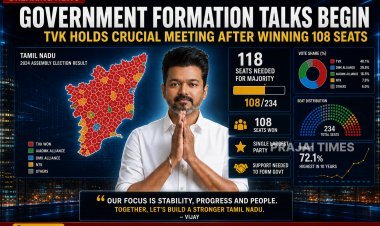 Vijay Holds Key Meeting with TVK MLAs After Winning 108 Seats in Tamil Nadu Election 2026