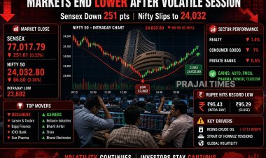 Indian Stock Markets End Weak; Sensex Falls 251 Points, Nifty Holds Above 24,000