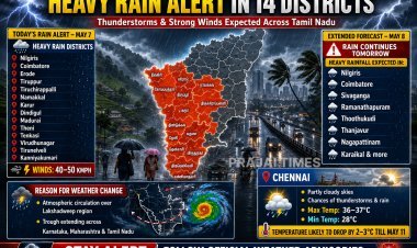Heavy Rain Alert Issued for 14 Tamil Nadu Districts as Temperatures Expected to Drop