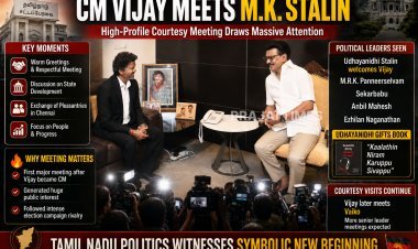 Chief Minister Joseph Vijay Meets MK Stalin at His Residence, Receives Greetings