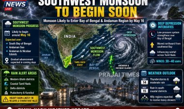 Southwest Monsoon Likely to Begin Over Andaman Region by May 16, Says Chennai Weather Department