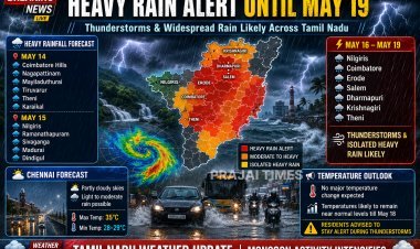 Heavy Rain Likely to Continue in Tamil Nadu Until May 19, Says Weather Department