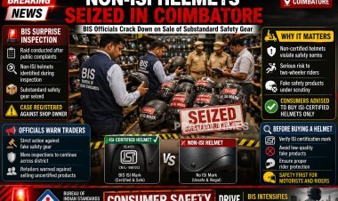 Coimbatore: BIS Seizes Non-ISI Helmets, Case Filed Against Shop Owner