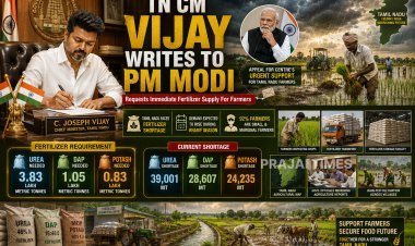 Tamil Nadu CM Vijay Writes to PM Modi Seeking Uninterrupted Fertilizer Supply for Farmers