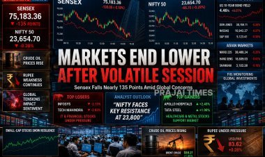 Sensex and Nifty End Slightly Lower Amid Volatile Trade and Global Uncertainty