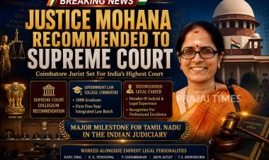 Coimbatore’s Justice Mohana Recommended by Collegium for Appointment as Supreme Court Judge