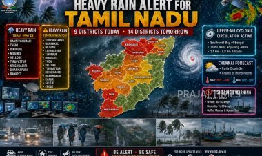 Heavy Rain Alert for 9 Districts in Tamil Nadu Today; 14 Districts Under Warning Tomorrow