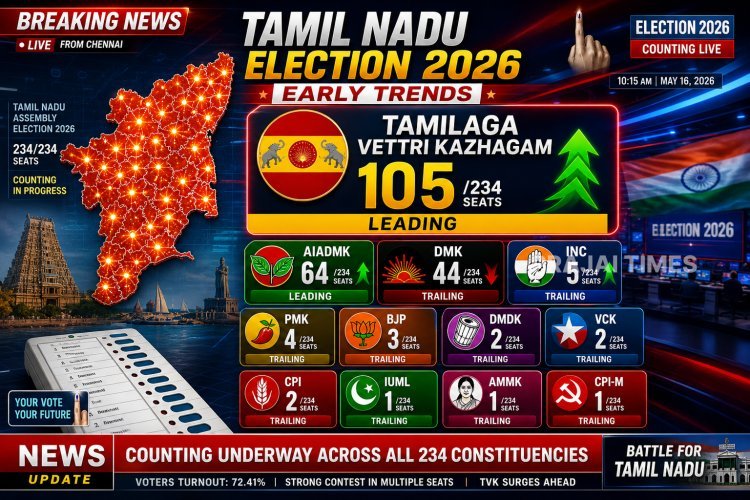 Tamil Nadu Assembly Election 2026: TVK Takes Massive Lead in Early Counting Trends