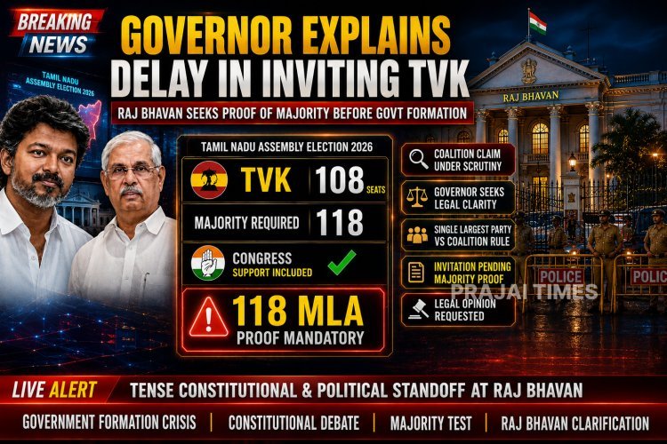 Governor’s Office Explains Delay in Inviting Vijay’s TVK to Form Government in Tamil Nadu