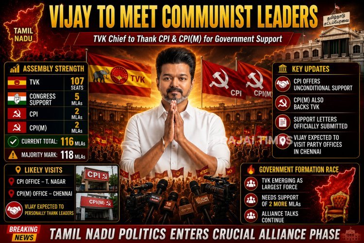 Vijay to Personally Thank Communist Parties for Supporting TVK Government Formation
