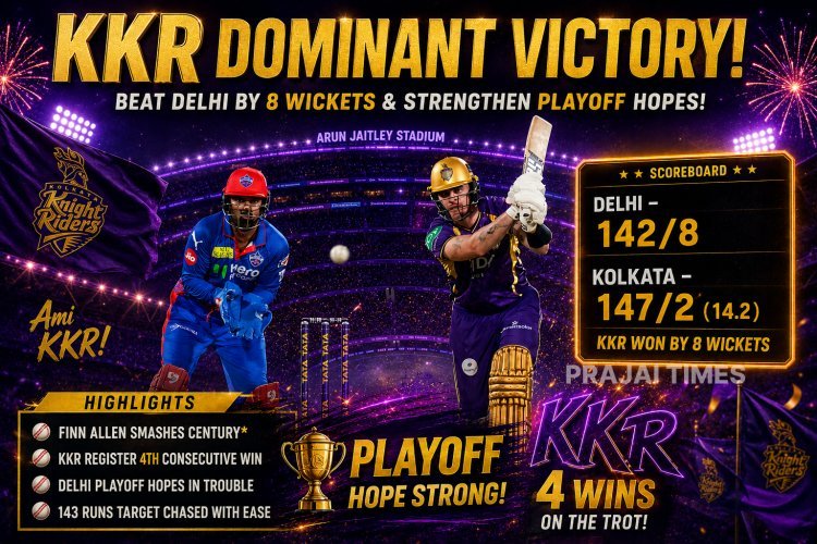 KKR Crush Delhi Capitals by 8 Wickets as Finn Allen Smashes Match-Winning Century