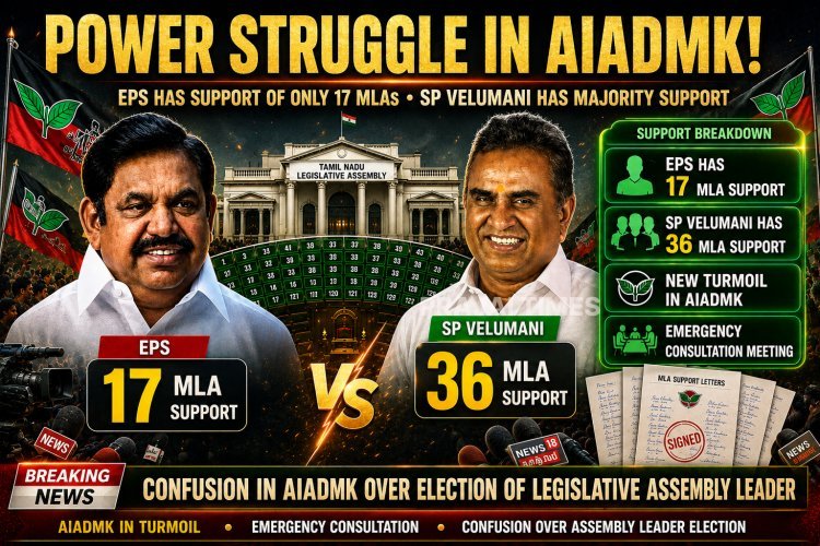 AIADMK Faces Internal Rift as Majority of MLAs Back SP Velumani Over Edappadi Palaniswami
