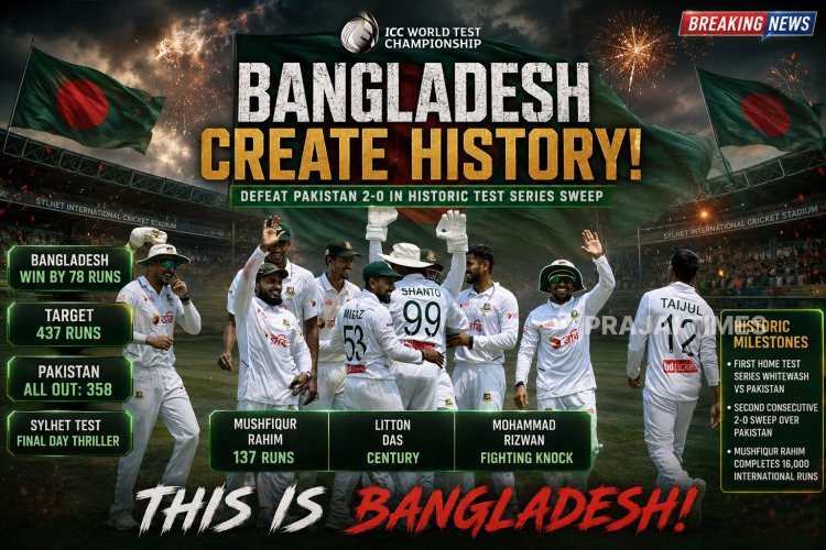 Bangladesh Complete Historic 2-0 Test Series Whitewash Over Pakistan