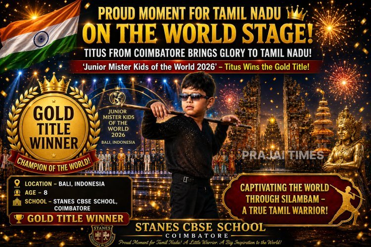 Coimbatore Student Titus Wins Gold at Junior Mister Kids of the World 2026 in Bali