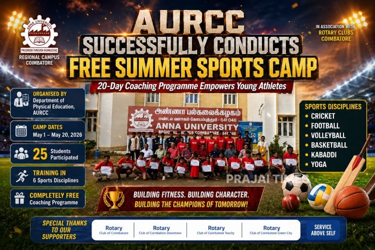 Anna University in Association with Rotary Conducts 20-Day Summer Sports Camp for Children