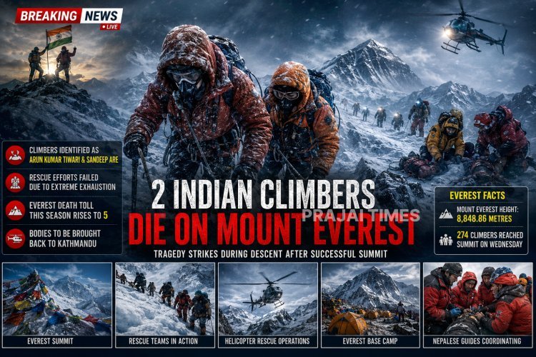 Two Indian Climbers Die While Descending Mount Everest