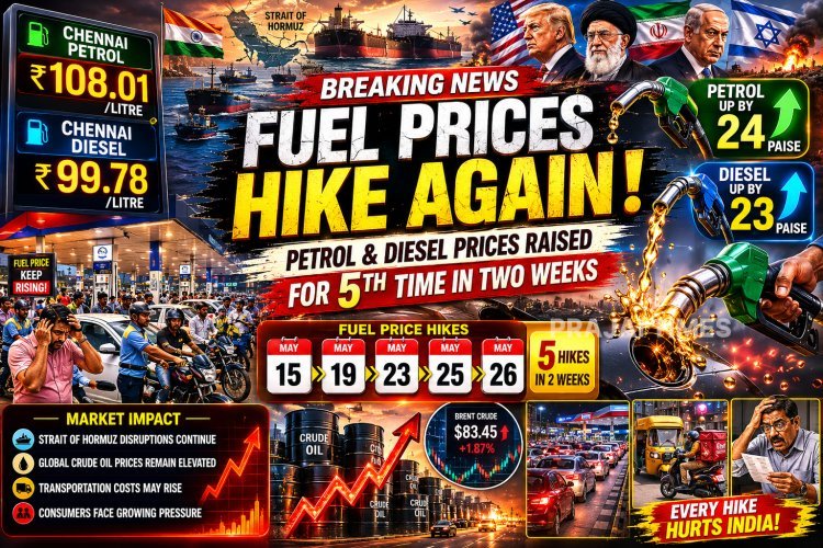 Petrol and Diesel Prices Raised for Fifth Time in Two Weeks, Fuel Rates Cross ₹108 in Chennai
