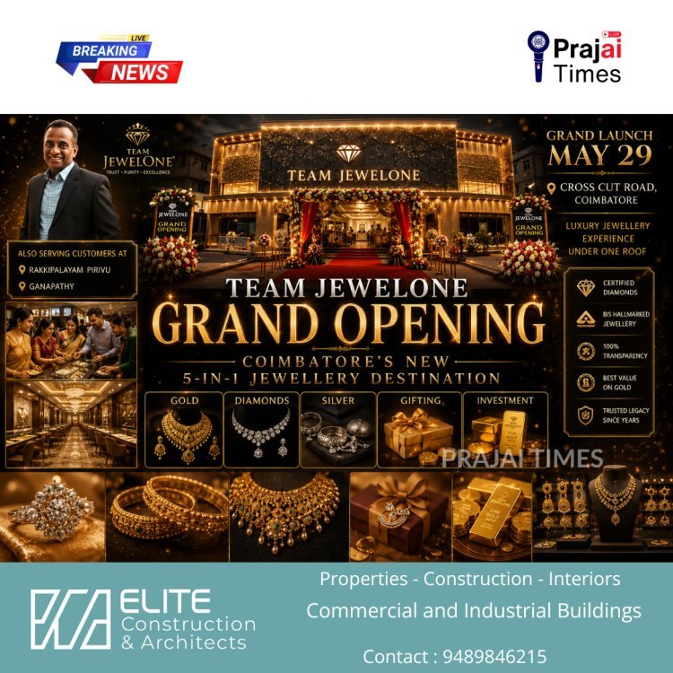 Team JewelOne Launches New 5-in-1 Jewellery Destination in Coimbatore on May 29