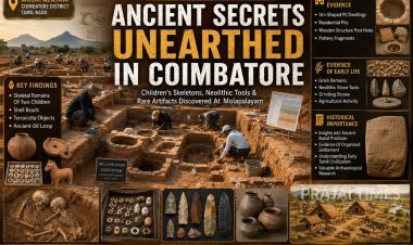 Ancient Child Skeletons and Rare Artifacts Unearthed in Molapalayam Excavation Near Coimbatore