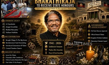 Tamil Nadu Government to Accord State Honours to Legendary Director Bharathiraja, Announces CM Vijay