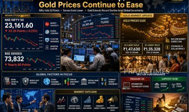 Indian Markets End Lower as Global Uncertainty Weighs; Gold Prices Continue to Decline
