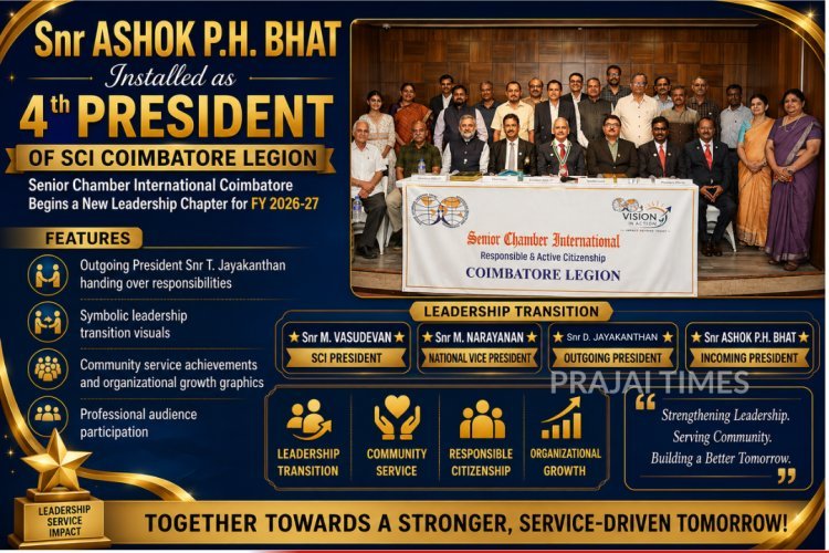 Snr Ashok Bhat installed as 4th President of SCI Coimbatore