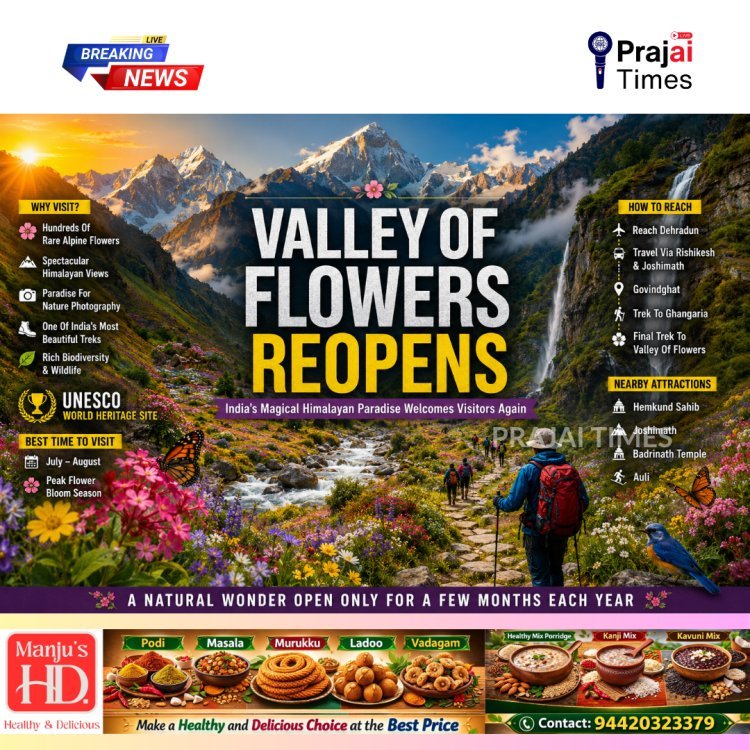 Valley of Flowers Reopens for Tourists: How to Reach, Best Time to Visit, and Nearby Attractions