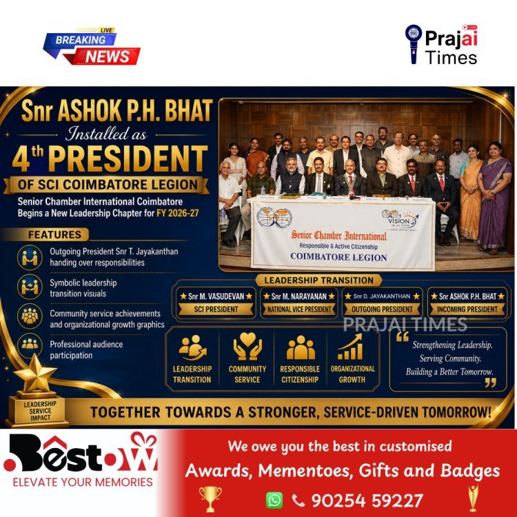 Snr Ashok Bhat installed as 4th President of SCI Coimbatore