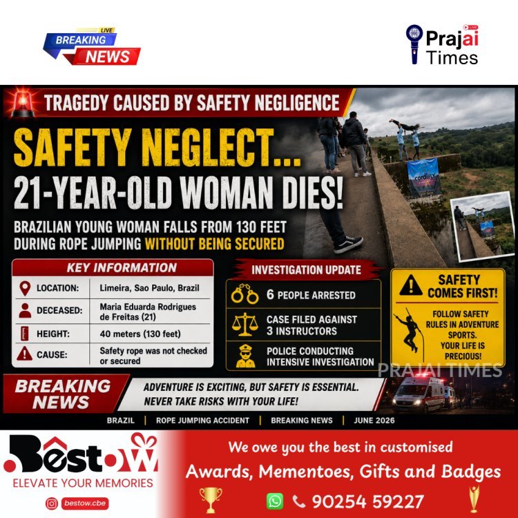 Brazilian Woman Dies in Rope-Jumping Tragedy After Alleged Safety Failure; Six Arrested