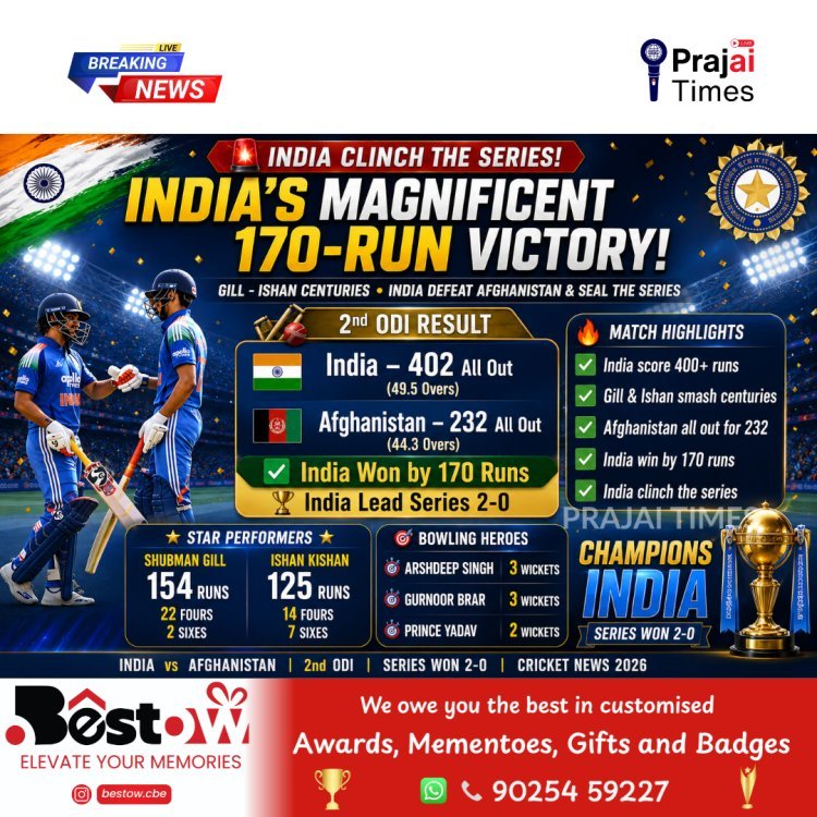 India Seal ODI Series with Commanding 170-Run Victory Over Afghanistan