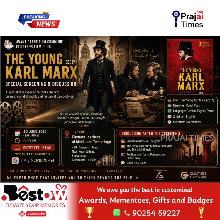 Film Society Coimbatore to Screen The Young Karl Marx on June 20